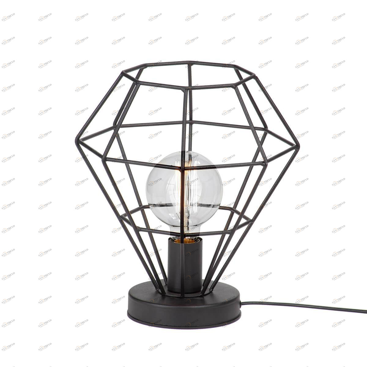 Настольная лампа черная с фигурным металлическим абажуром Vitaluce V4399-1/1L VITALUCE ИНТЕРЬЕРНЫЕ 328975 Черный 