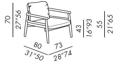 Meridiani Мягкое кресло со съемным чехлом из ткани с подлокотниками Teresa sun-id-1403976 - Вид №2