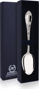 10608696 Аргента (Россия) Ложка десертная "Престиж" +футляр Серебро 925