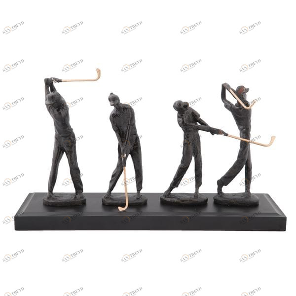 Статуэтка декоративная металлическая 43х25х15 см бронзовая "Гольф" UNICO  255471 Бронза;черный 