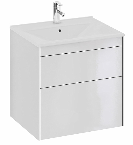 47437 IFO Sense тумба под умывальник с двумя ящиками, W = 600 мм, W1 = 610 мм, темно-серый - Вид №3