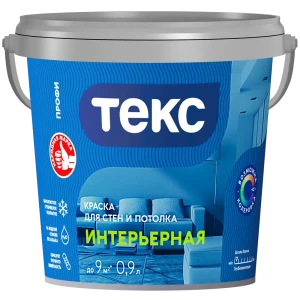 Краска интерьерная Текс Профи белая база А 0.9 л 89344672 STLM-2183949