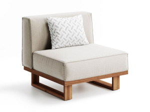 Садовое кресло из тикового дерева и ткани