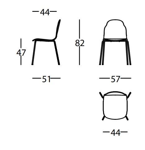 Штабелируемый стул из ткани SANCAL боди ARCH-00138256 - Вид №3