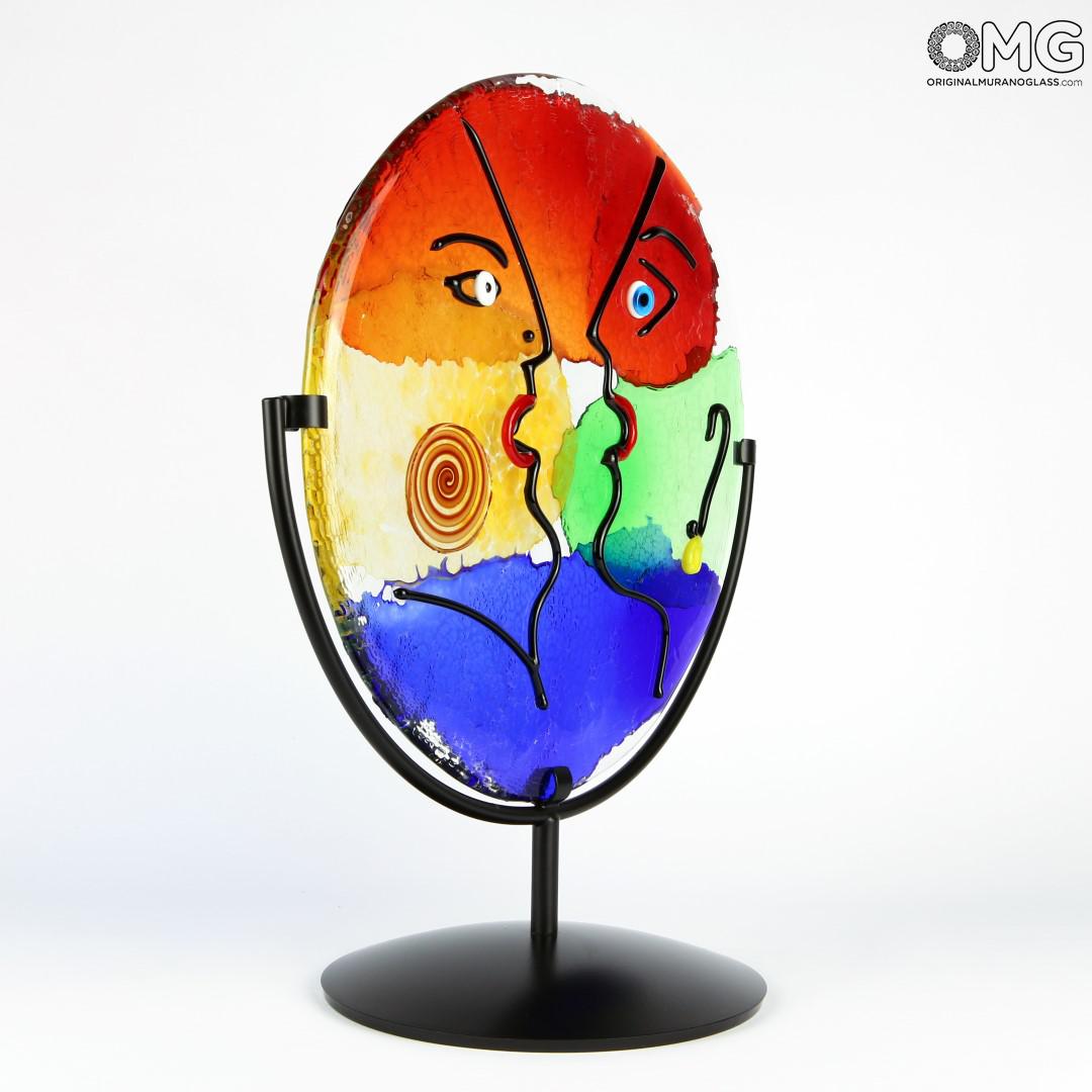 2604 ORIGINALMURANOGLASS Декоративное блюдо Ты&Я - по мотивам Пикассо - Original Murano Glass OMG 32 см  - Вид №1