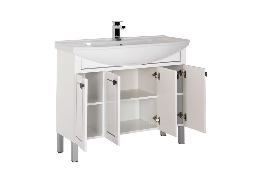 Тумба с раковиной Aquanet Честер 105 белый/серебро 0018263000183609 - Вид №1