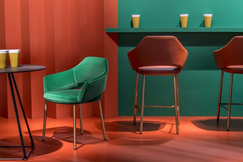 Pedrali Высокий кожаный табурет с подлокотниками со спинкой Vic sun-id-1413759 - Вид №5