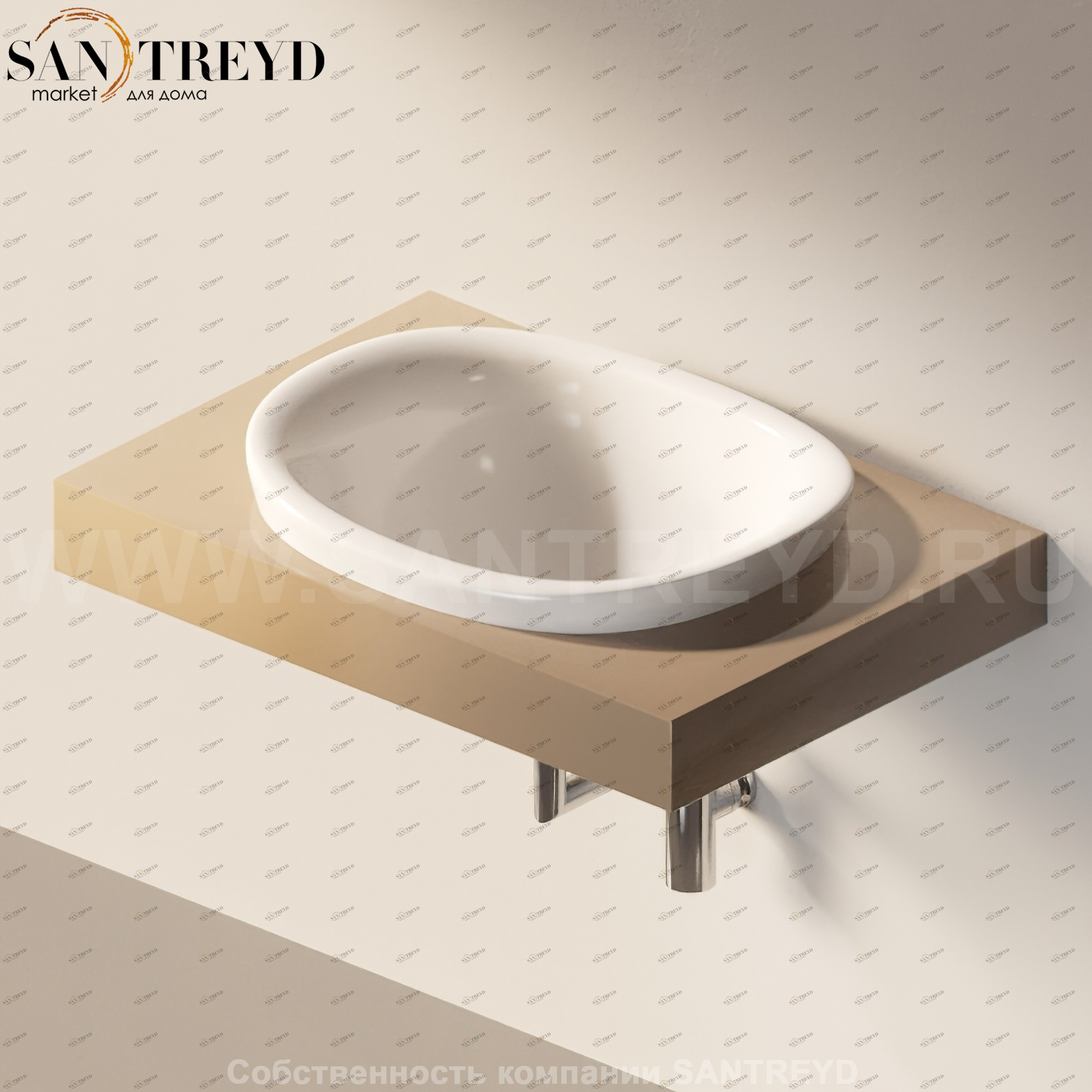 Flaminia IO e SI Столешница с отверстием под раковину коричневая IO60M1.7503 Ceramica Flaminia IO60M17503