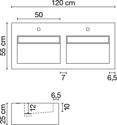Двойная подвесная раковина из керамогранита CERAMICA FONDOVALLE SHAPE ARCH-00062135 - Вид №3