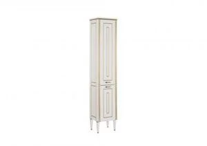 Шкаф-пенал для ванной Aquanet Паола 40 белый/золото