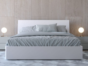 Деревянная двуспальная кровать для хранения