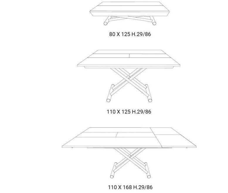 Ozzio Italia Регулируемый по высоте деревянный журнальный столик  T129  - Вид №6