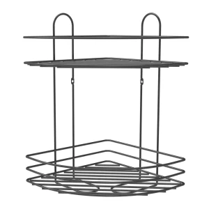 Полка для ванной Lemer Nil двухъярусная 23x23 см металл цвет графит