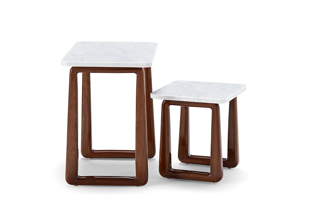 Высокий журнальный столик из красного дерева с мраморным верхом Exteta Loro Piana Interiors, Стулья Delight от Exteta ARCH-00107050 - Вид №4