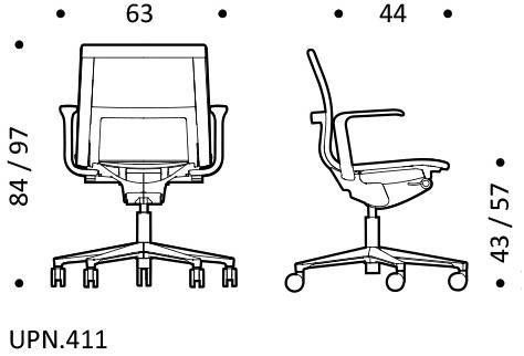 ICF Офисное кресло из ткани с 5 спицами на колесиках Una chair sun-id-1350046 - Вид №3