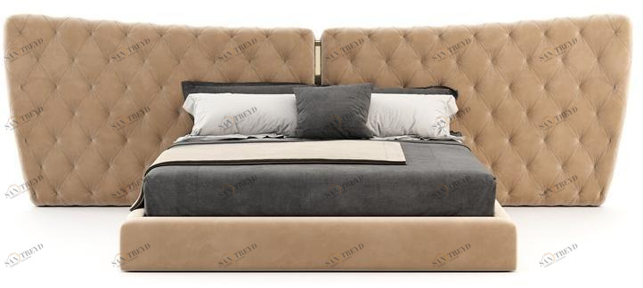 Domkapa Двуспальная кровать с обивкой и изголовьем капитоне  Dka26 