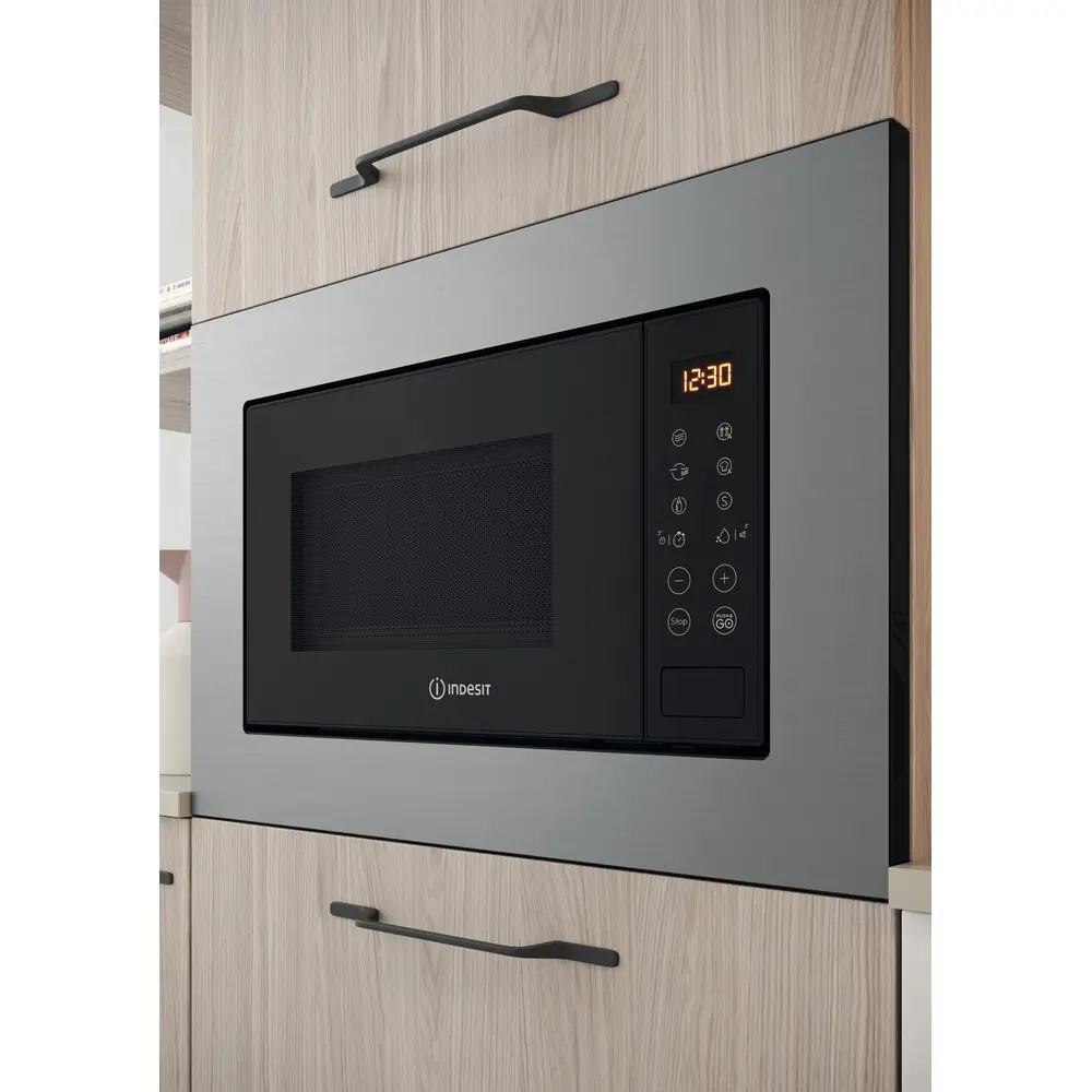 Микроволновая печь встраиваемая Indesit MWI 120 GX 59.4x39x54 см цвет матовая сталь STLM-2070364 - Вид №4