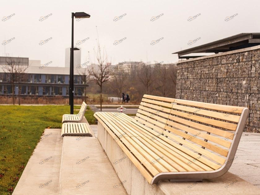 mmcité1 Скамья из стали и дерева со спинкой Portiqoa sun-id-1357302