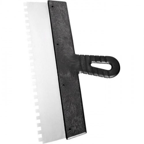 Шпатель зубчатый 250мм зуб 6х6мм с пластмассовой ручкой СИБРТЕХ 12280 - Вид №2