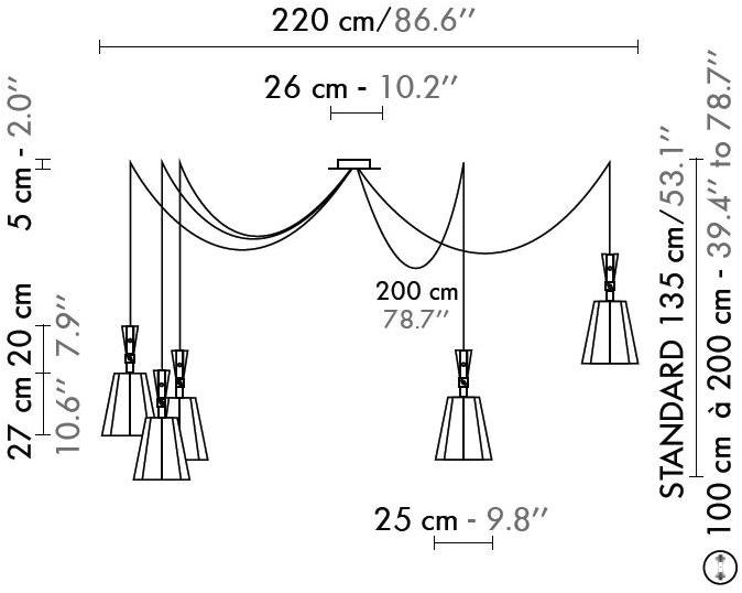 designheure Подвесной светильник из ткани Luxiole Lu5plapmo - Вид №3