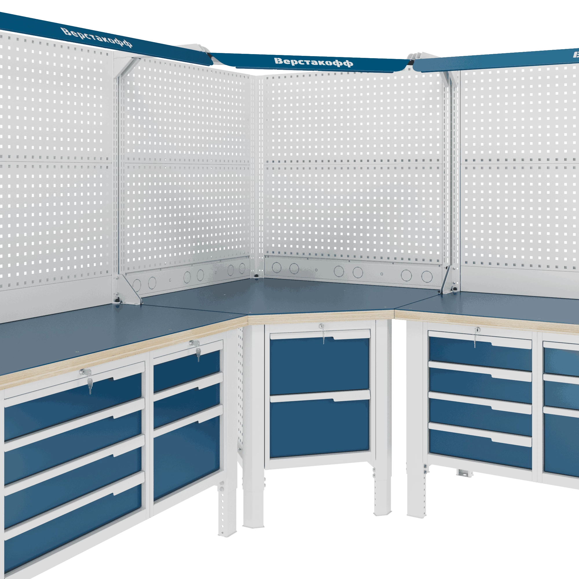 Верстак (угловой) CTR U532.S2.1-1R Верстакофф 124788 - Вид №2