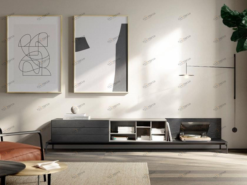 TREKU Низкая лакированная тумба под ТВ Lauki sun-id-1461777