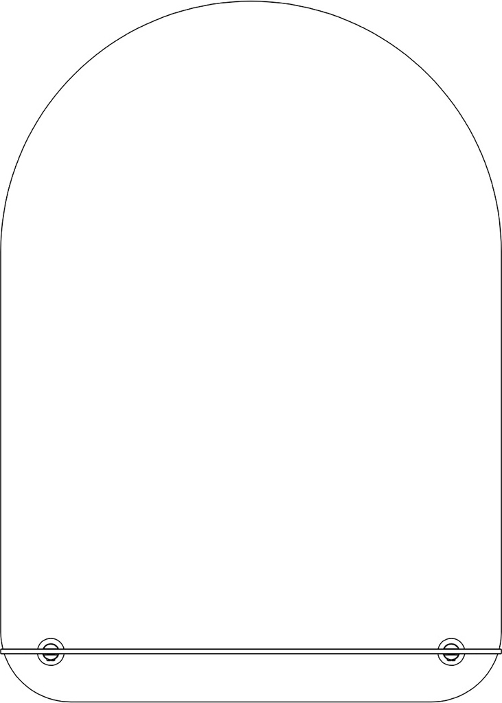 BY 0510 Зеркало с полочкой 50 cm EVOFORM Optima - Вид №1