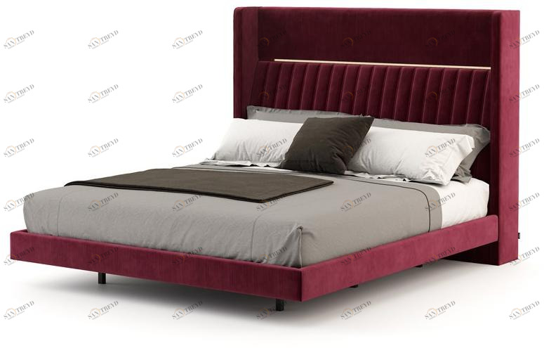 Domkapa Двуспальная кровать из бархата с высоким изголовьем  Dka27 