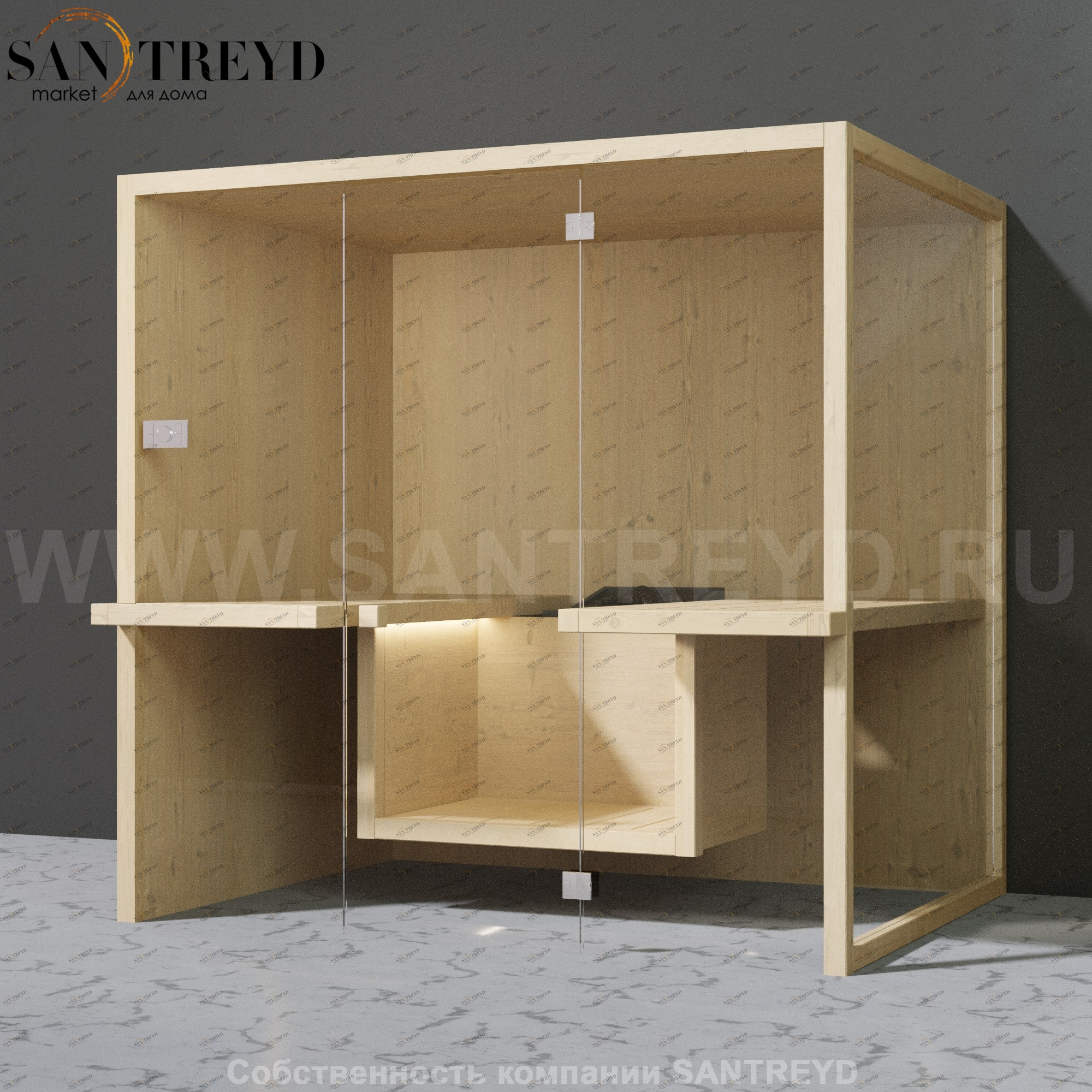 Effegibi AIR SA91800002 Cауна. Установка: к стене. Мощность: 8 кВт макс. Размеры: длина 217 см, ширина 162 см. Отделка: осина натуральная.