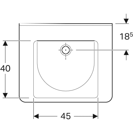 128662000 Раковина Geberit Renova Comfort Square, безбарьерная Geberit  - Вид №24