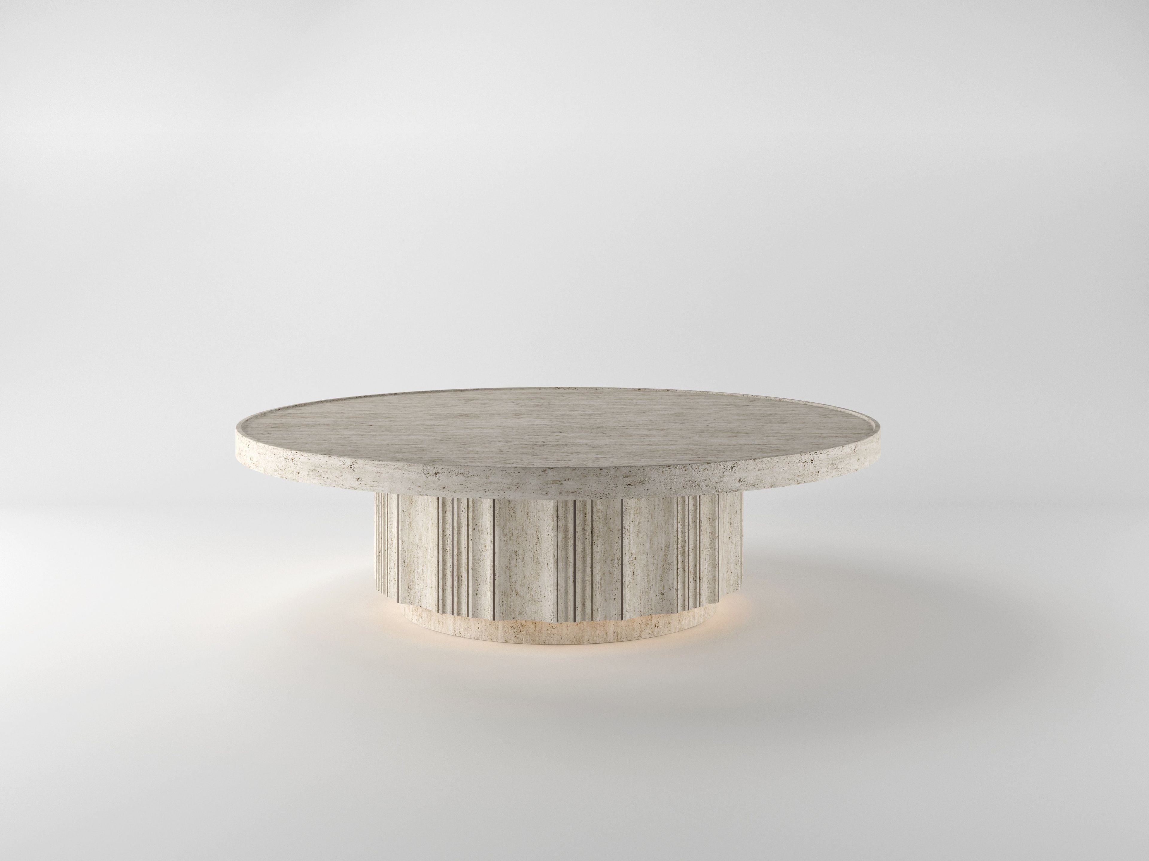 Травертин круглый низкий журнальный столик Davani Purity ARCH-00088427 - Вид №23