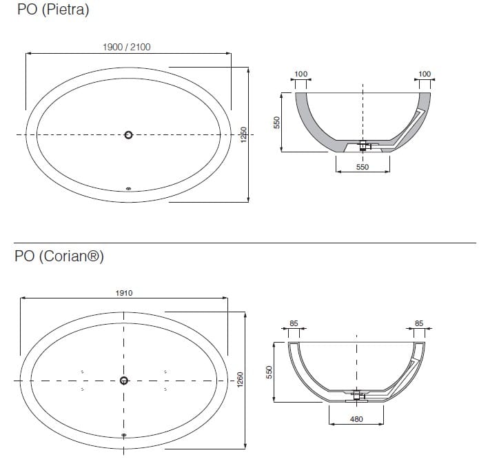 Ванна Corian® Boffi реки ARCH-00033659 - Вид №3