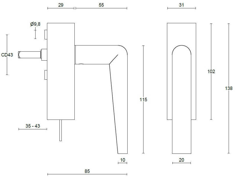 Formani Оконная ручка с ключом пвд черный сатин Inc sun-id-1376857 - Вид №1