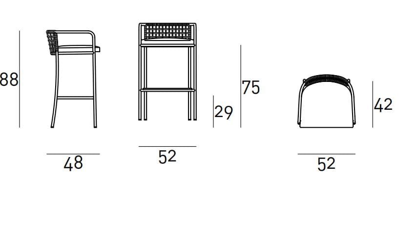 Стальной высокий стул Living Divani кафе ARCH-00135981 - Вид №8