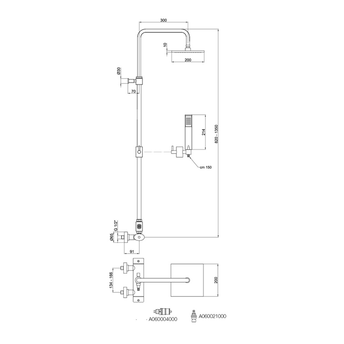 WO980104015PVC Душевая система Webert Wolo  - Вид №1