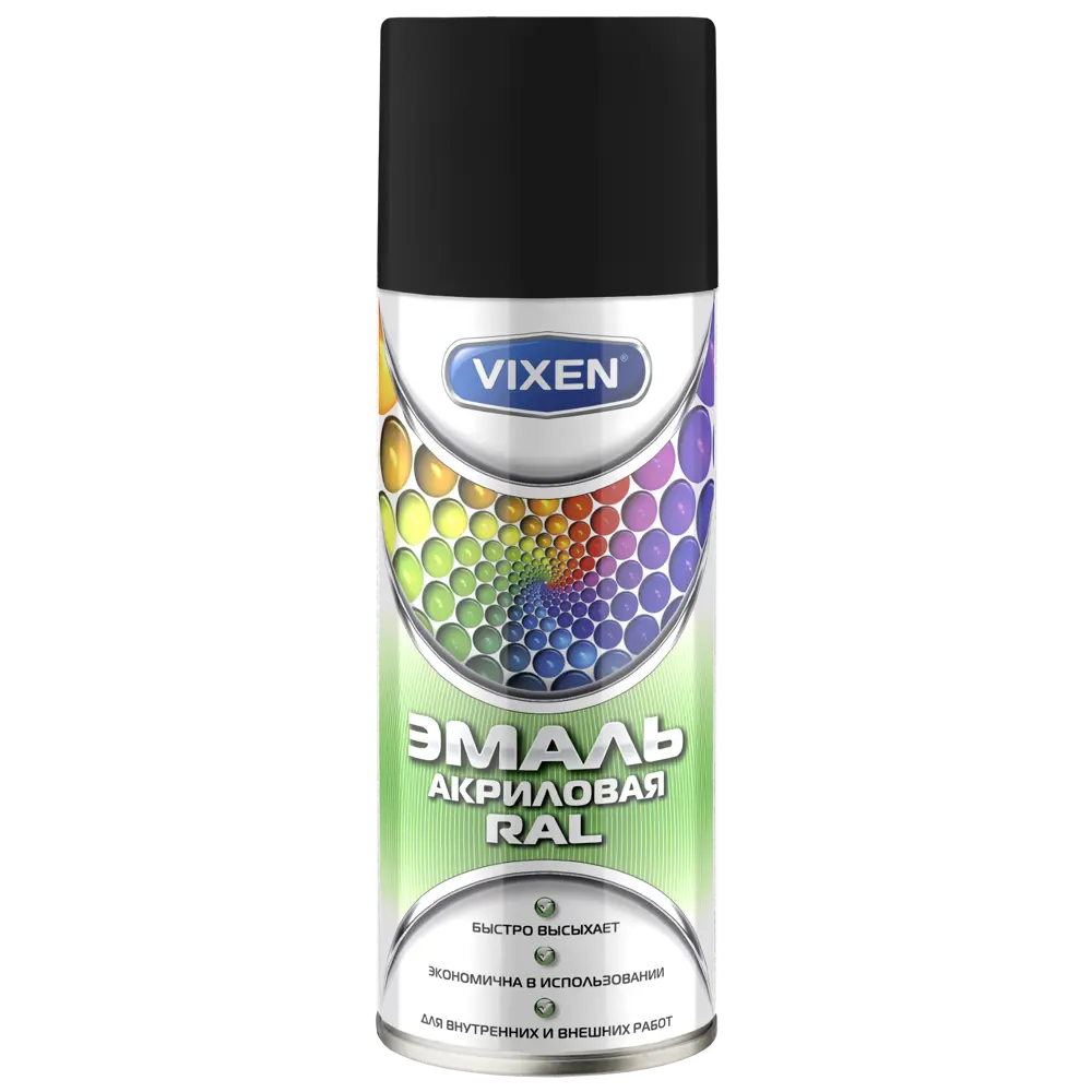 Эмаль аэрозольная Vixen цвет чёрный матовый 0.52 л 82586045 STLM-2203769 