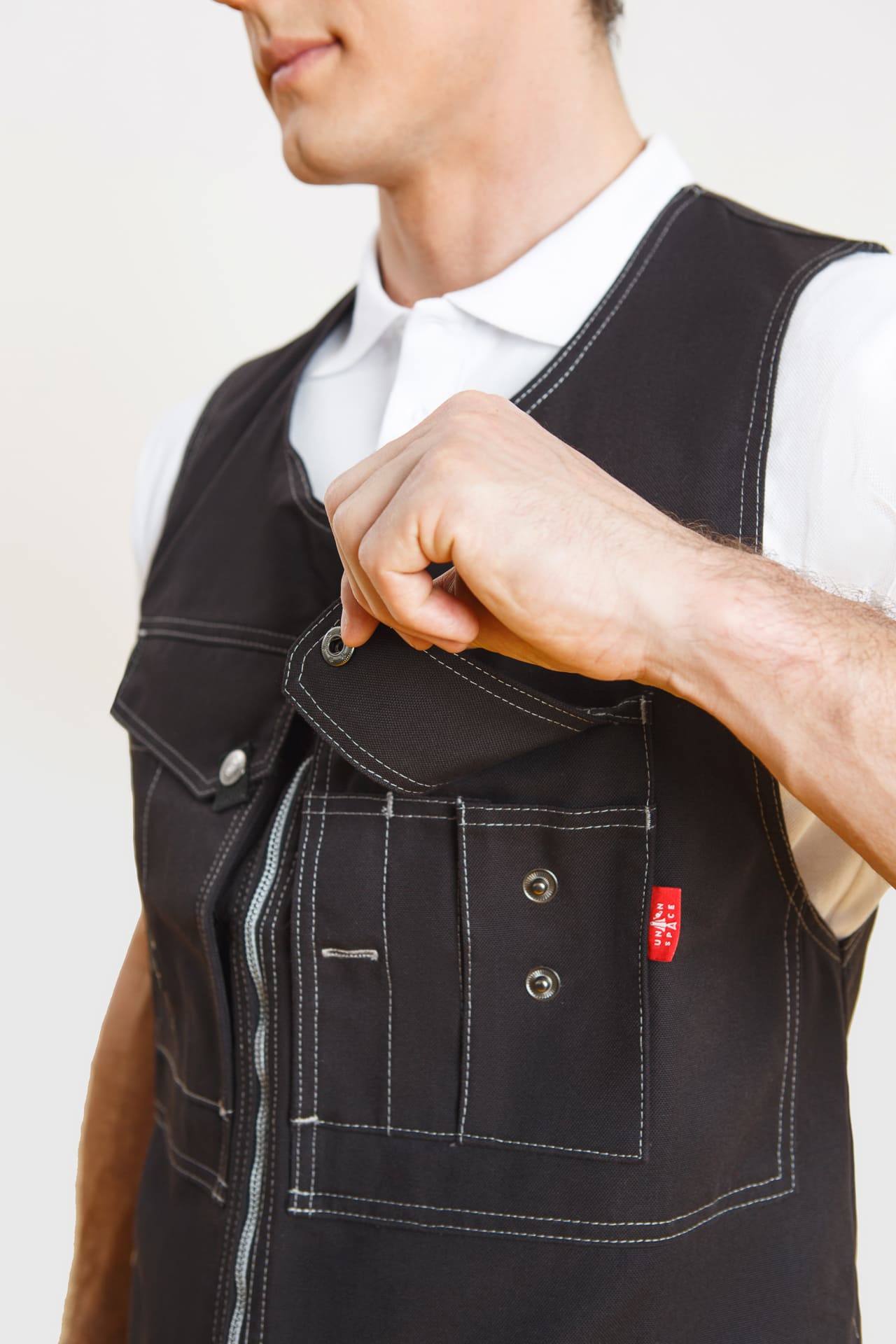 62598 Жилет  черный Union Space  Летняя спецодежда  размер 48-50  - Вид №6
