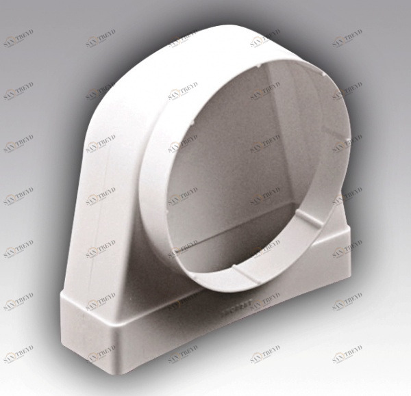 Соединитель угловой 90^, плоского воздуховода с круглым пластик, 55х110/D100 511СК10КП 14162 ERA 27635