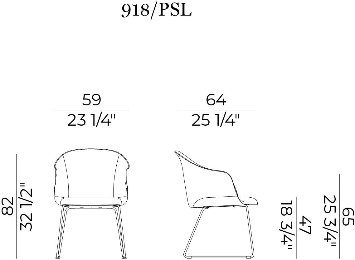 Potocco Кожаное кресло-санки с подлокотниками Lyz 918 psli - Вид №3