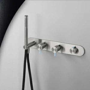 Смеситель для душа матовая сталь с голубой ручкой Toki Radomonte TKI51SCIL27