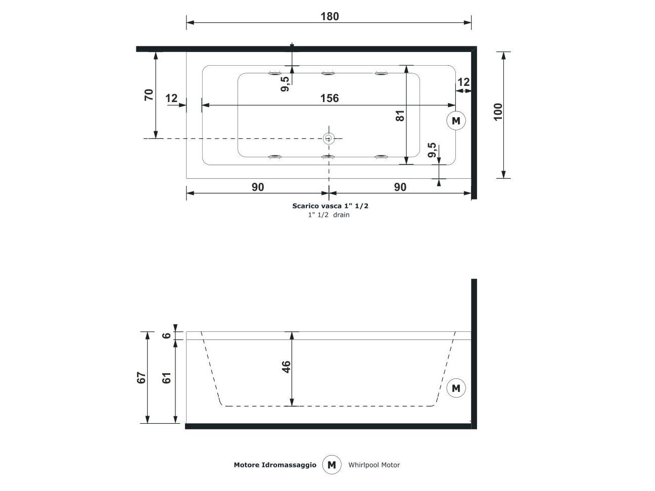 Прямоугольная ванна с гидромассажем Gruppo Treesse мебель для ванной комнаты - стандартные ванны ARCH-00119751 - Вид №7