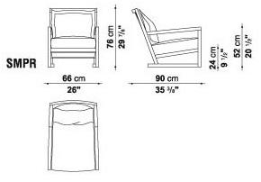 Maxalto Кресло с обивкой из ткани с подлокотниками Clio sun-id-1379516 - Вид №1