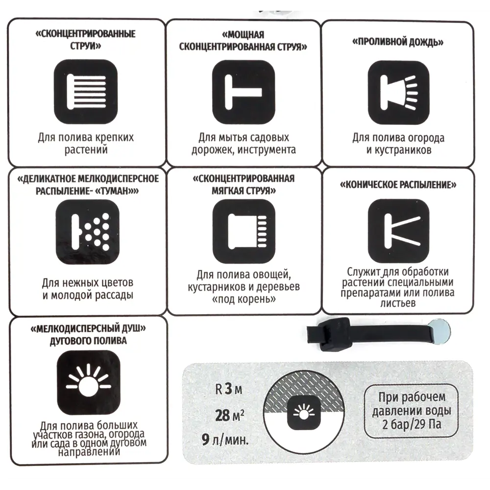 Распылитель-дождеватель для полива 7 режимов GARDMAX STLM-2187665 - Вид №4