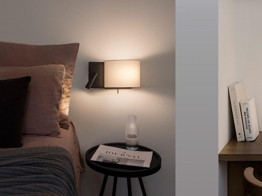 luxcambra Настенный светильник из металла и ткани с лампой для чтения sun-id-1374320 - Вид №4