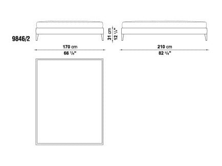 Двуспальная кровать из ткани с высоким изголовьем Maxalto Filemone ARCH-00126408 - Вид №5