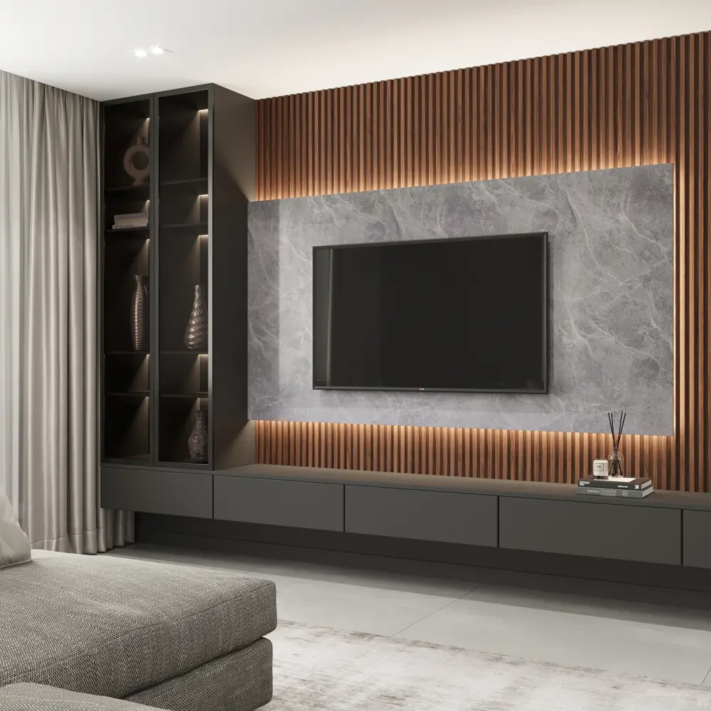 DEKOR PANEL Стеновая панель ПВХ Серый мрамор 2440×1220 мм 88537720 STLM-1015091 - Вид №4