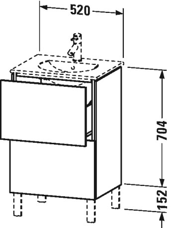 LC660400909 Тумбочка напольная L-Cube #LC6604 520 x 419 мм Светло-голубой матовый декор Duravit - Вид №2