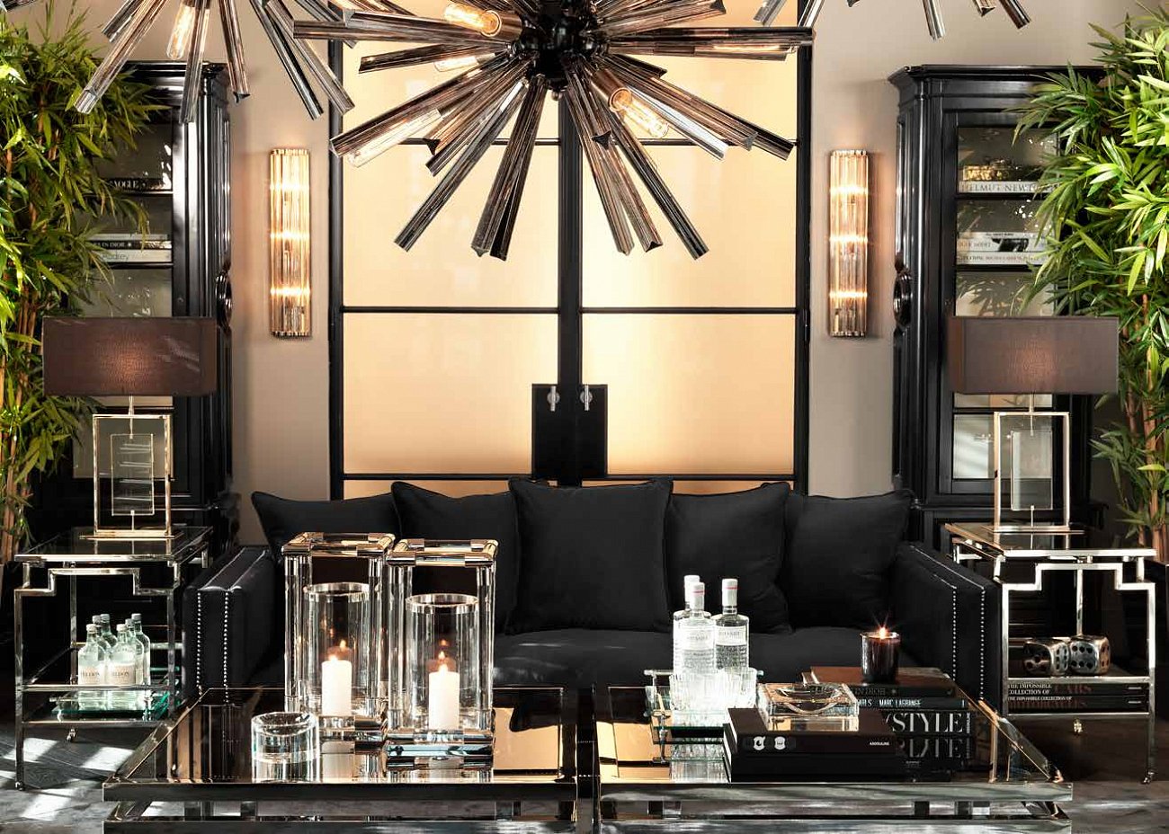 Журнальный столик квадратный со стеклянным топом 65 см Palmer от Eichholtz EICHHOLTZ  242390 Прозрачный;хром  - Вид №4