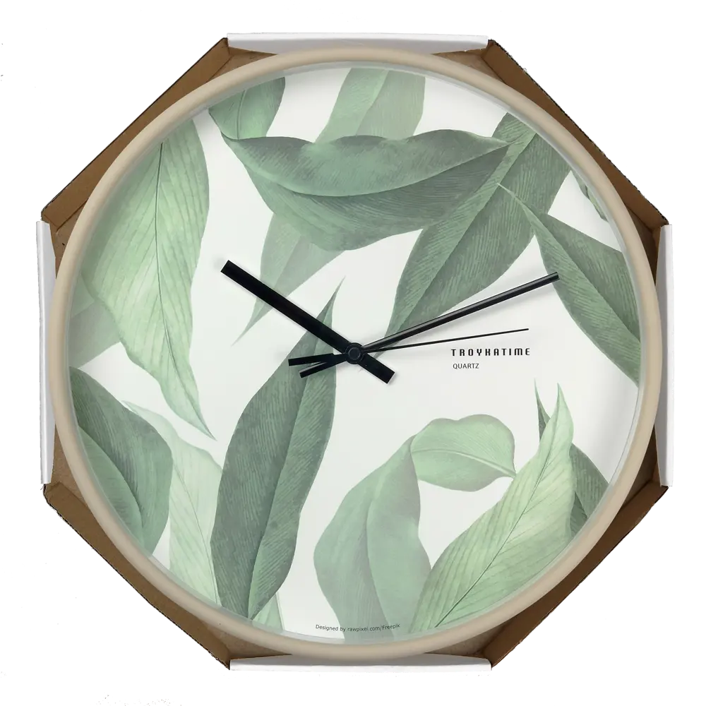 Часы настенные Troykatime «Зелёные листья» ø30 см ДИЗАЙНЕРСКИЙ STLM-2033738 - Вид №3