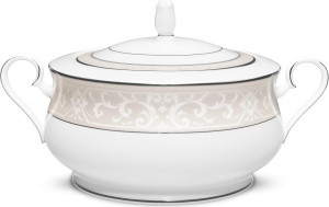 54881 Noritake Супница Noritake "Монтвейл, платиновый кант" 3л Фарфор костяной